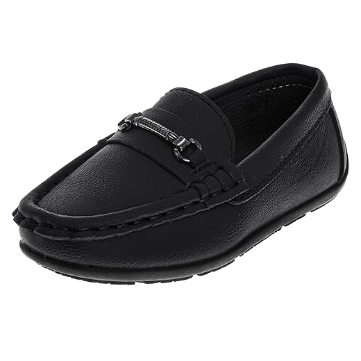 French Toast Toddler Boy Loafers Penny Moccasin School Driving Dress Shoes for Boys Black, Tan, Navy, White Red Size 5-10 Toddlers 11-13 Little Kid 1-5 Big Kid