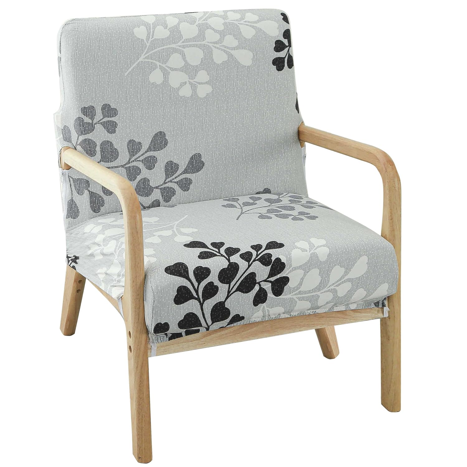 Deisy Dee Printed Mid-Century Modern Chair Cover, Stretch Reading Armchair Covers, Upholstered Living Room Chair Covers (JJ)