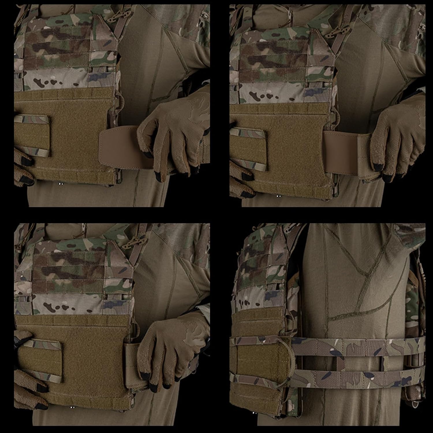 Double Row Skeletal Molle Cummerbund, Adjustable R Series Girdle Vest Quickly Disassembled for J.PC A.VS S.PC(Brown)