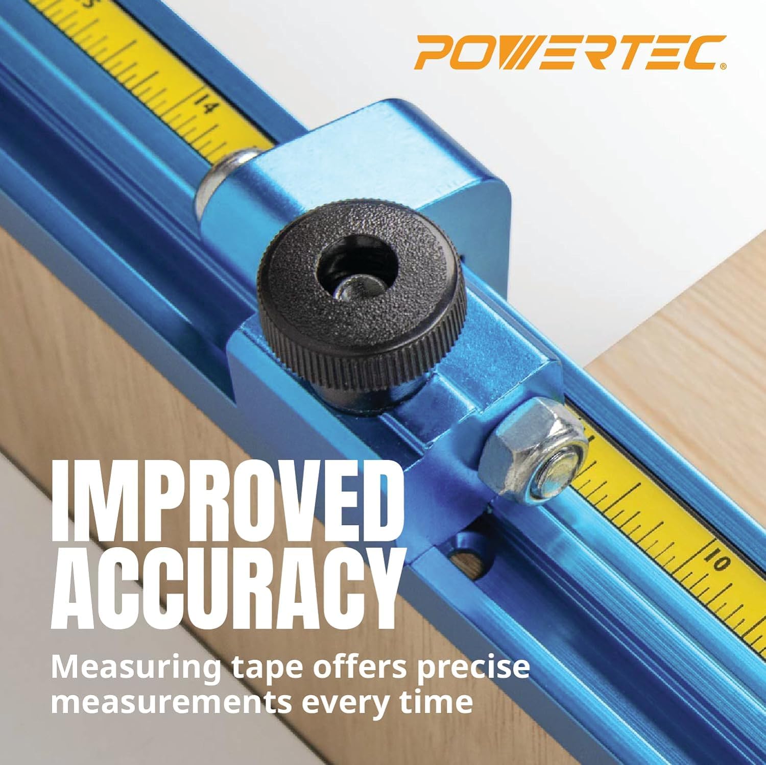 POWERTEC 71134-P2 Cinta métrica de derecha a izquierda con respaldo adhesivo, 4 pies, paquete de 2