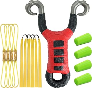 ZHUOCE Stainless Steel Slingshot with 8 Slingshot Replacement Bands and 4 Plugs,Pocket Slingshot for Hunting