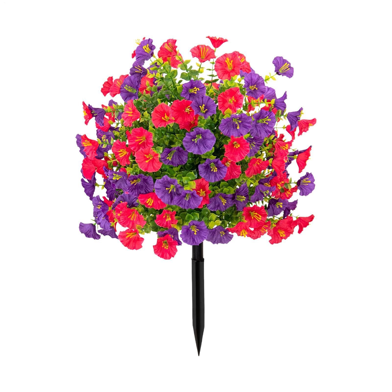 Fleurs artificielles d'extérieur avec piquets pour déco de jardin et terrasse