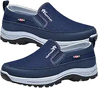 Tênis ortopédico masculino Youyan - Tênis masculino sem cadarço com arco, vintage para caminhada e lazer - Azul, Tamanho 39