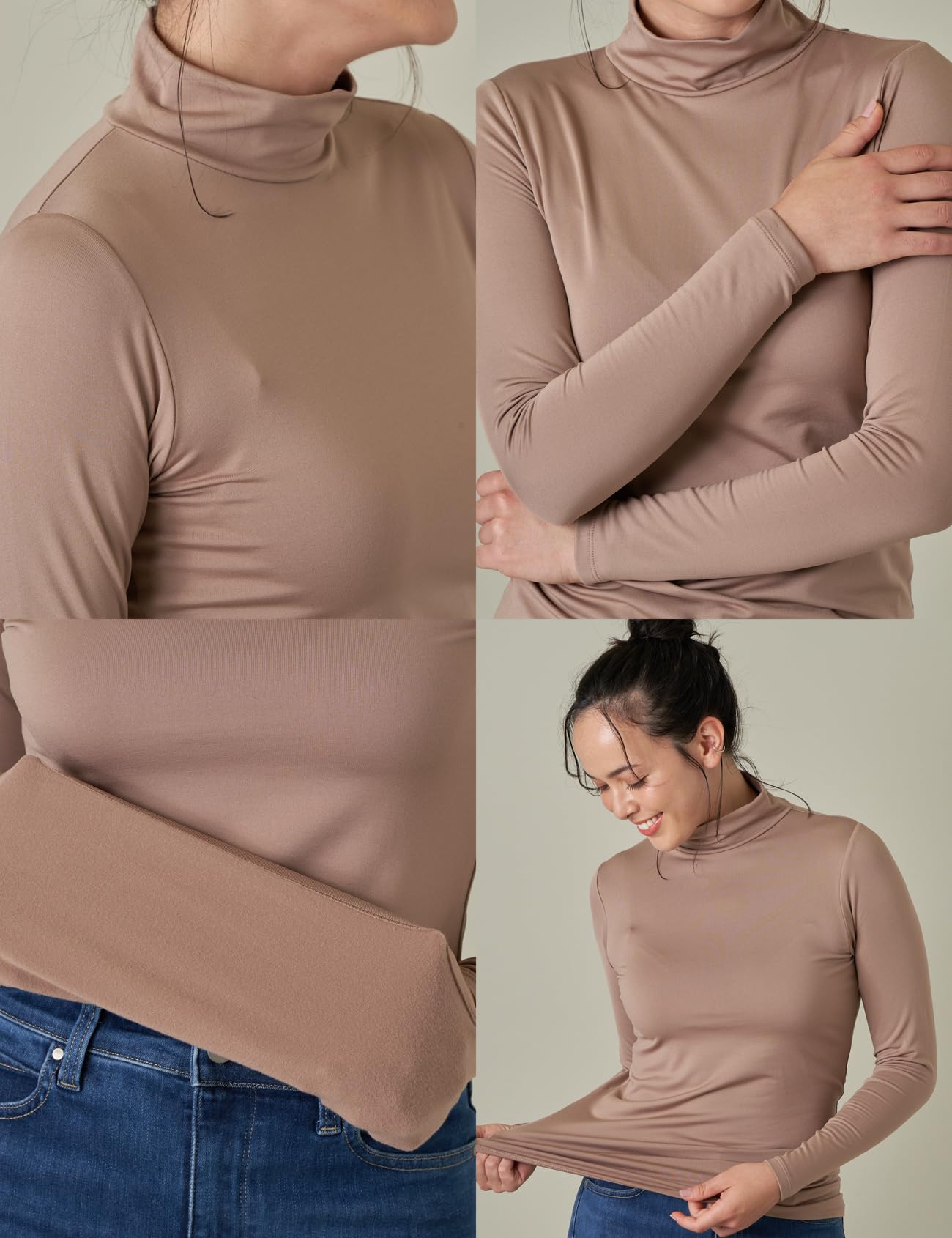LAPASA Donna Maglia Termica Collo a Lupetto L87 L89 - Abbigliamento Termico Traspirante a Maniche Lunghe Fodera in Pile Strato Base