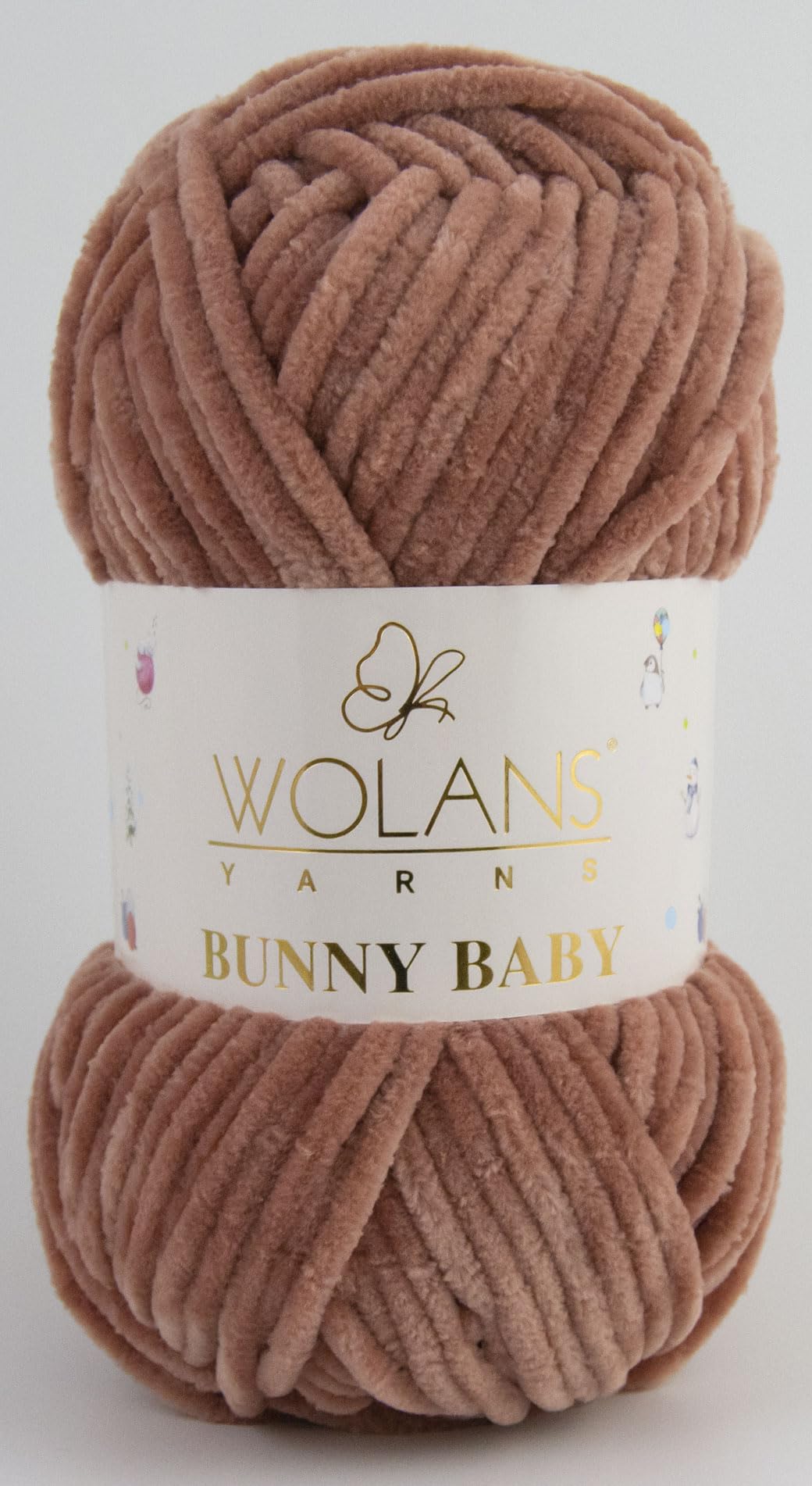 Wolans Bunny Baby Chenile Style Yarn Wool 72 Colours Available 100g Balls (Rose Wood Col 54)