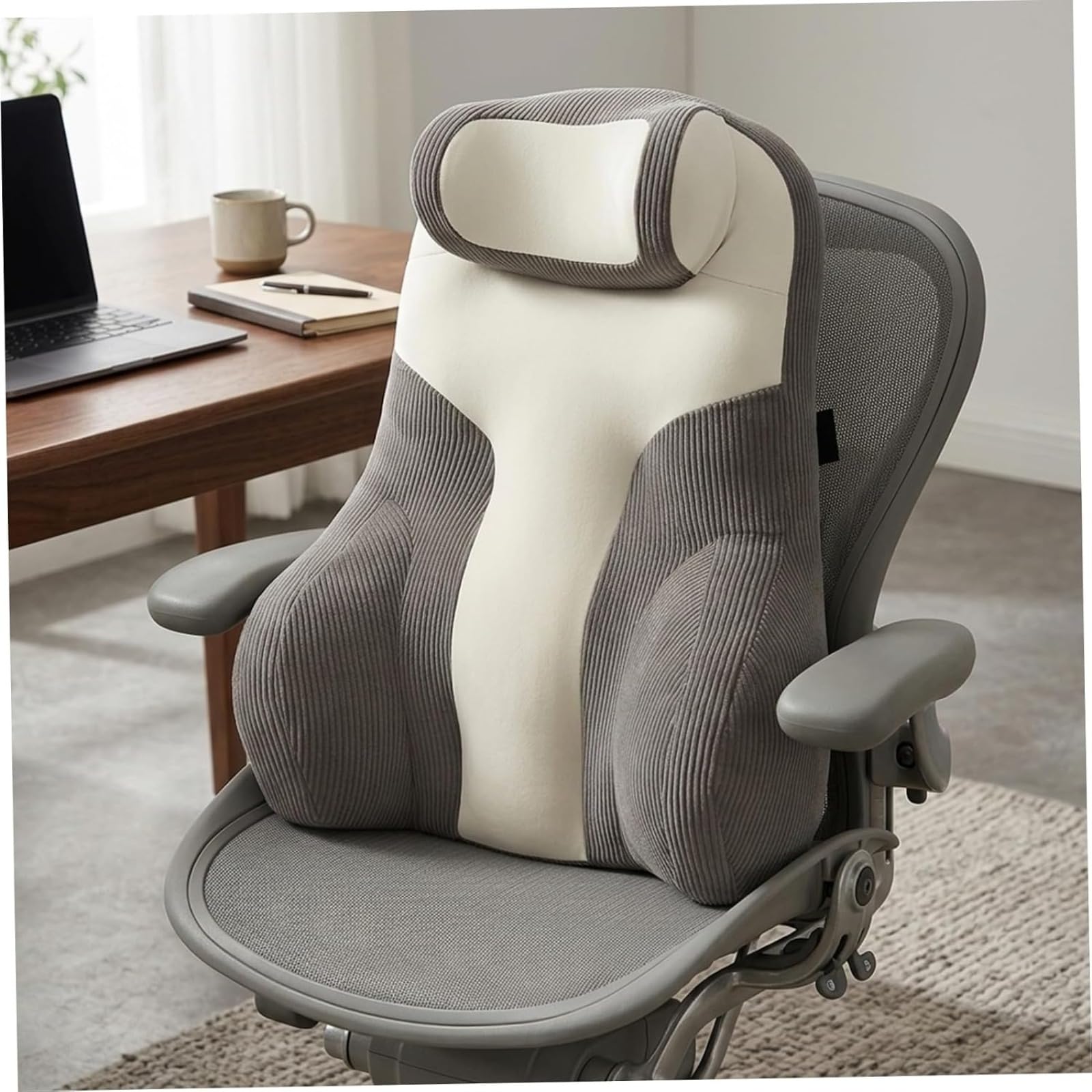 Cojín de asiento de pana para cama con reposabrazos, cojín de apoyo lumbar suave con diseño ergonómico para espalda y cuello, cojín de lectura para reposo en cama para sentarse