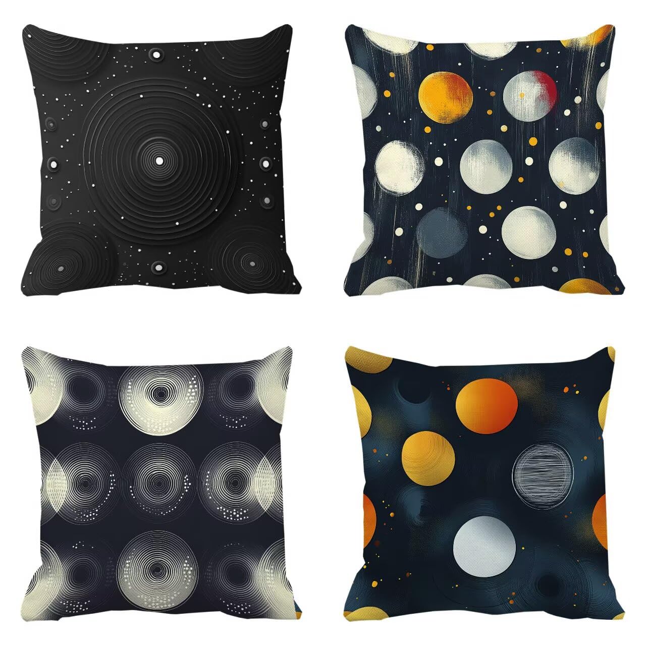 Housse canape souvenir noir moderne 55 x 55 cm decoration maison chic