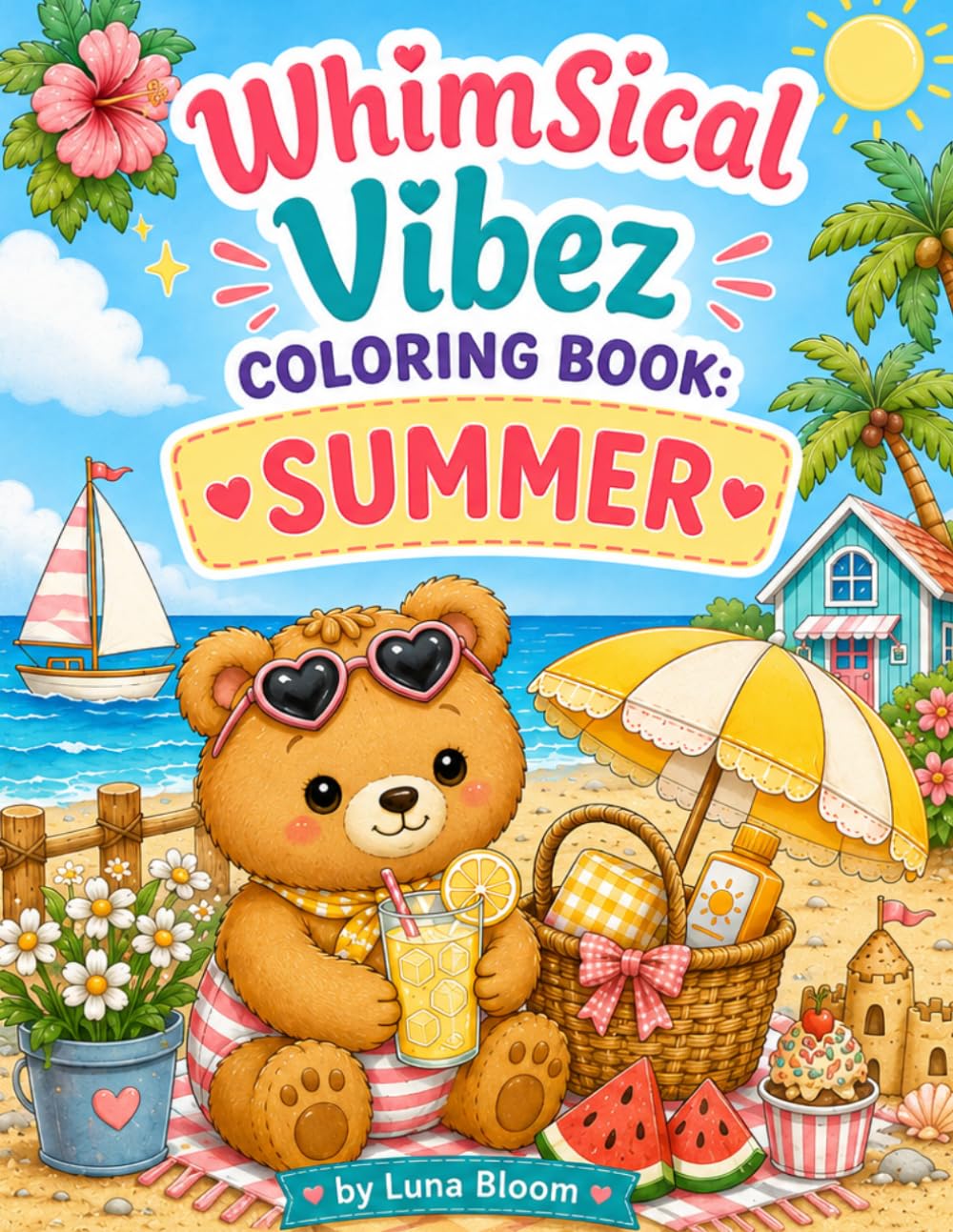Whimsical Vibez Coloring Book: Summer: Cute & Cozy Summer Scenes to Color