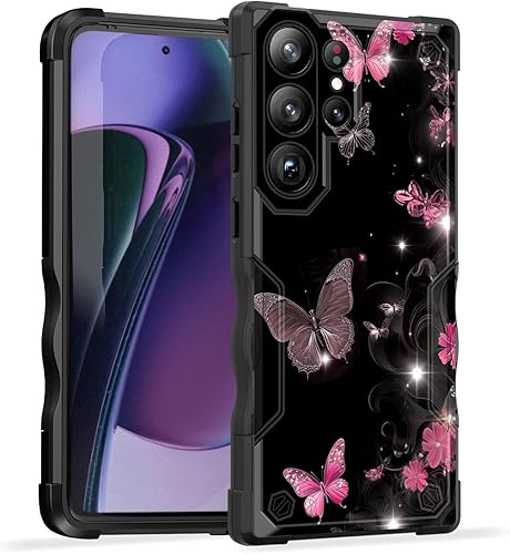 Funda para Galaxy S23 Ultra, doble capa protección contra caídas de grado militar de 10 pies antideslizante resistente a prueba de golpes para