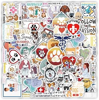 Veterinarians Stickers for Laptop(60 Pcs),Gift for Kids Teens Adults Girl,Veterinarians Waterproof Stickers for Water Bottle,Vinyl Stickers for Scrapbook,Journal,Dairy,Skateboard