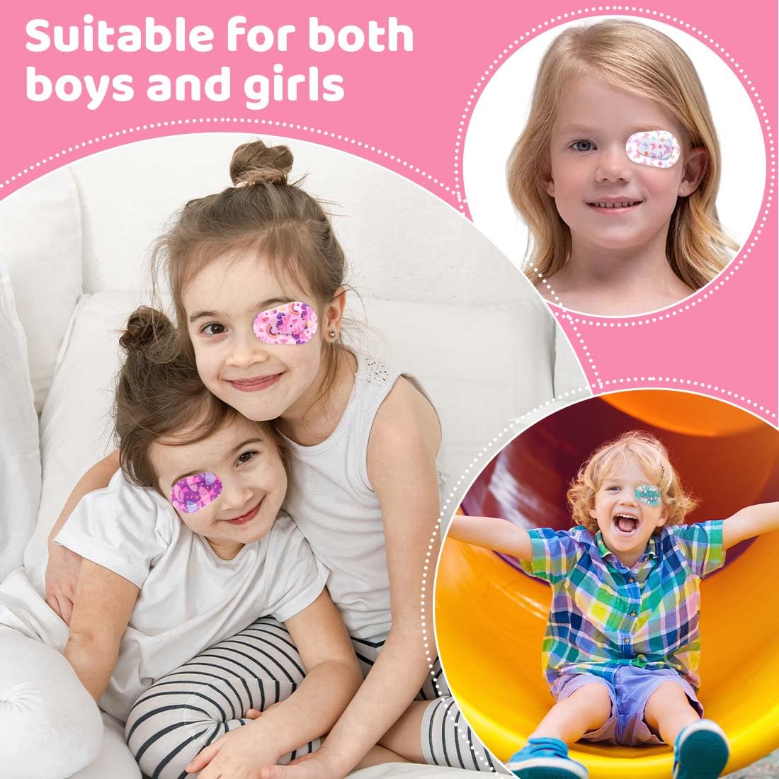 24 Pezzi Bende Oculari per Bambini,Benda Occhio Pigro Bambini,Benda Adesiva Sull'Occhio per Bambini Benda Adesiva in Cotone per Bloccare la Luce Estiva per Bambini(12 Stili/Coloré)