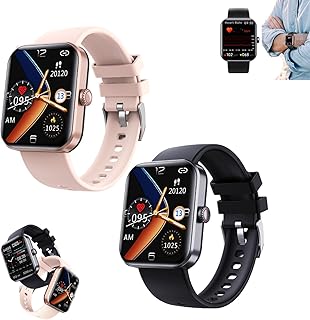 F57L Diabetic Smartwatch, Diabetic Watch Glucose Monitor, Wolf Notch Smart Watch Blood Sugar for Women Men, Waterproof Blood Sugar Monitor Smart Watch That Monitors Blood Sugar (Pink)(Black+ Pink)