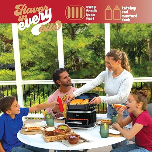 Miniatura 5 de Kusini Máquina de vapor para perros calientes con calentador de bollos, 24 perros calientes y 12 bollos - Vaporizador eléctrico de alimentos para