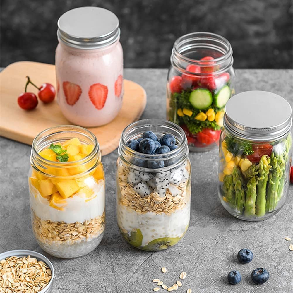 TUZAZO 24 Pack Plastic Mason Jars 8 Oz Clear Plastic Jars with Lids Small Storage Containers for Kitchen & Household | BPA Free Spice Jar | Candy Jar