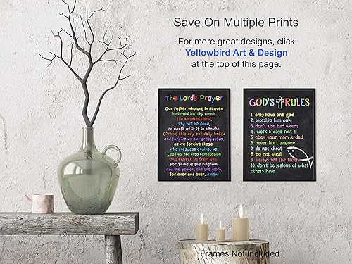 Miniatura 6 de Decoración de pared de oración de los Señores Decoración de pared de los diez mandamientos Decoración religiosa Arte cristiano Habitación de