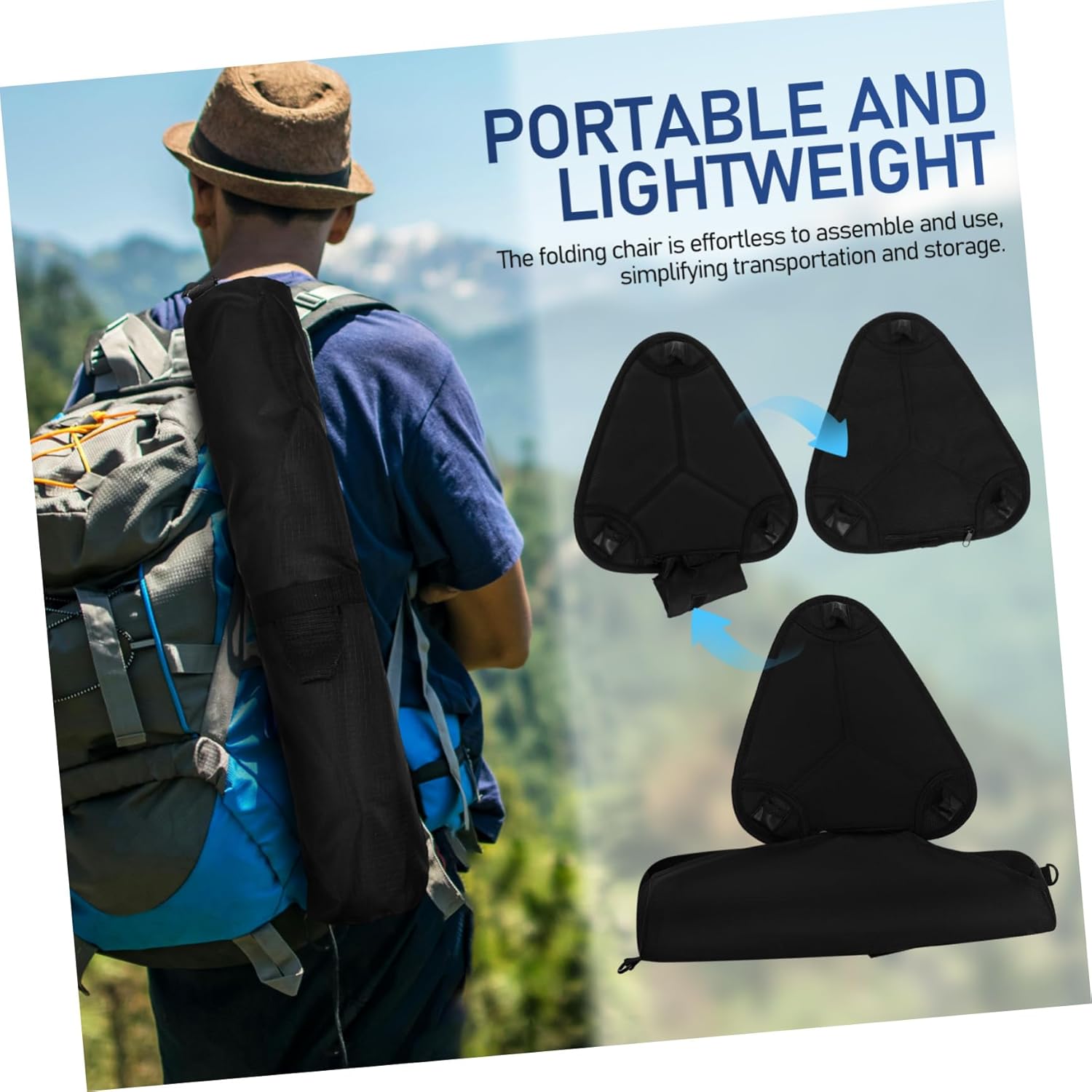 Toyvian Collapsible Folding Stool for Camping and Fishing Portable Height Adjustable Tripod Chair Compact Outdoor Seat for Adults Lightweight Garden Stool