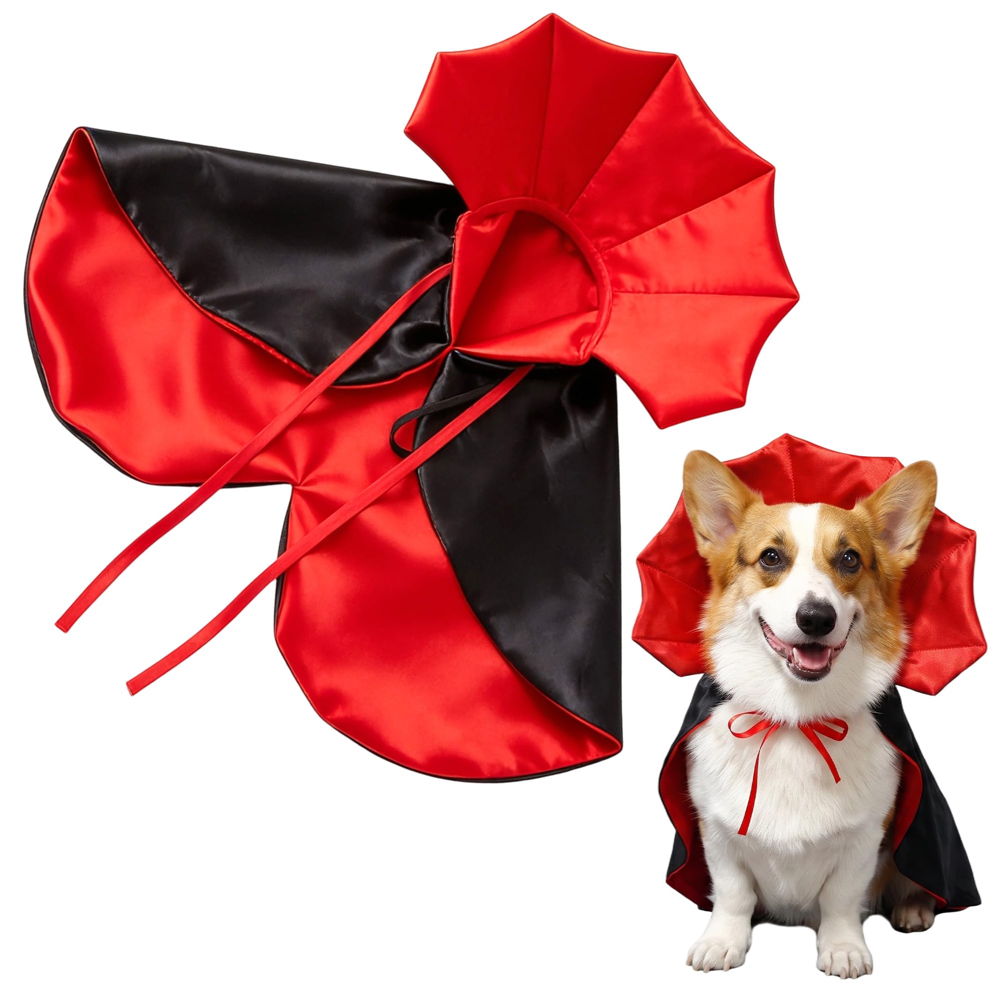Halloween Pet Vampire Cape Dog Halloween Costume Adjustable Vampire Cloak