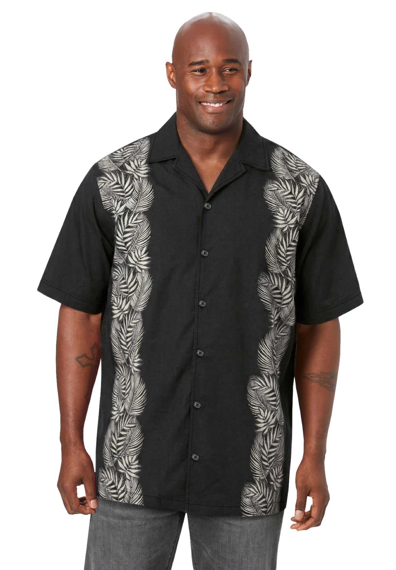 KingSize Men's Big & Tall Short Sleeve Island Shirt