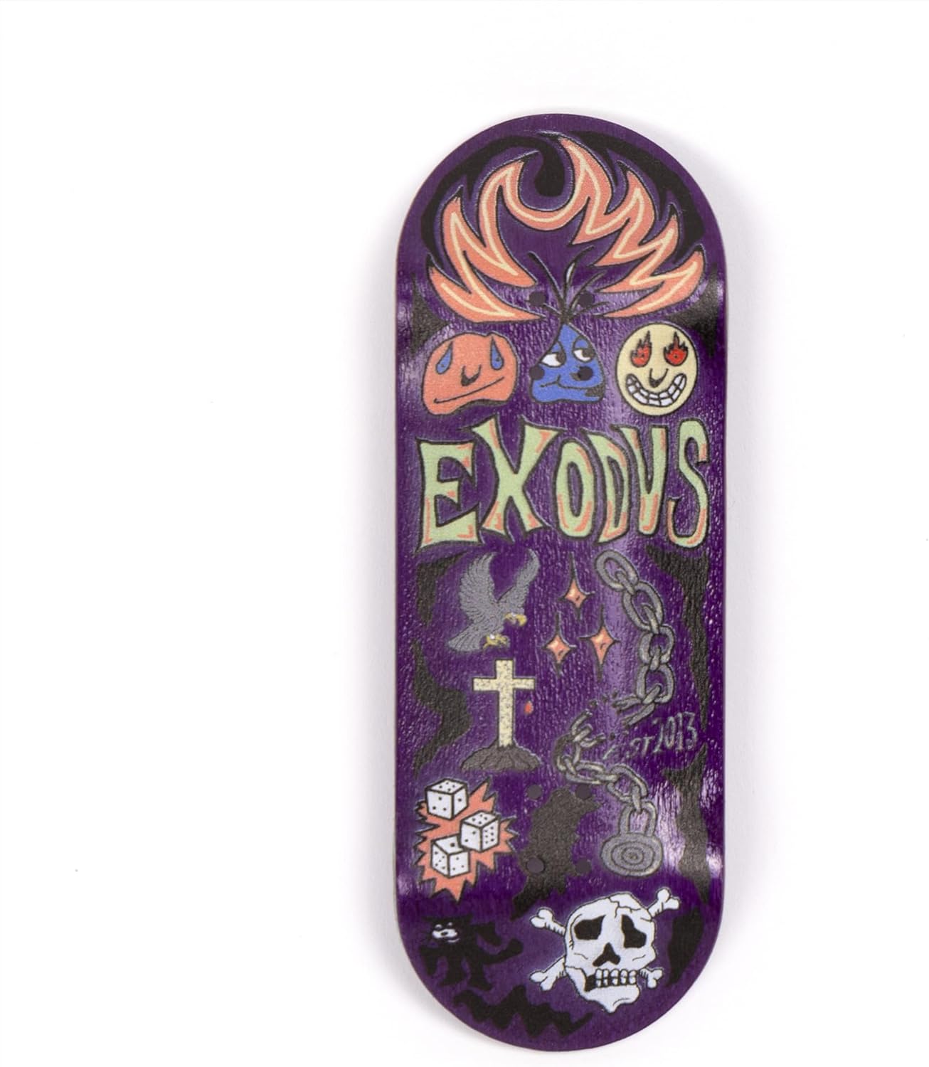 Exodus Deep Concave Fingerboard Deck (Purple Stain Sketchy, 33mm)