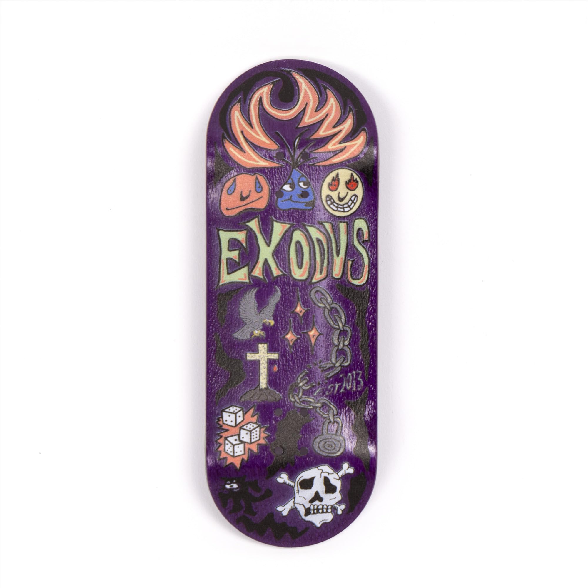 Exodus Deep Concave Fingerboard Deck (Purple Stain Sketchy, 32mm)