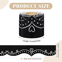 Vista 2 de Eaasty Tablero de anuncios negro de 69 pies, borde festoneado para aula, borde festoneado, borde de tiza, borde festoneado, bordes festoneados