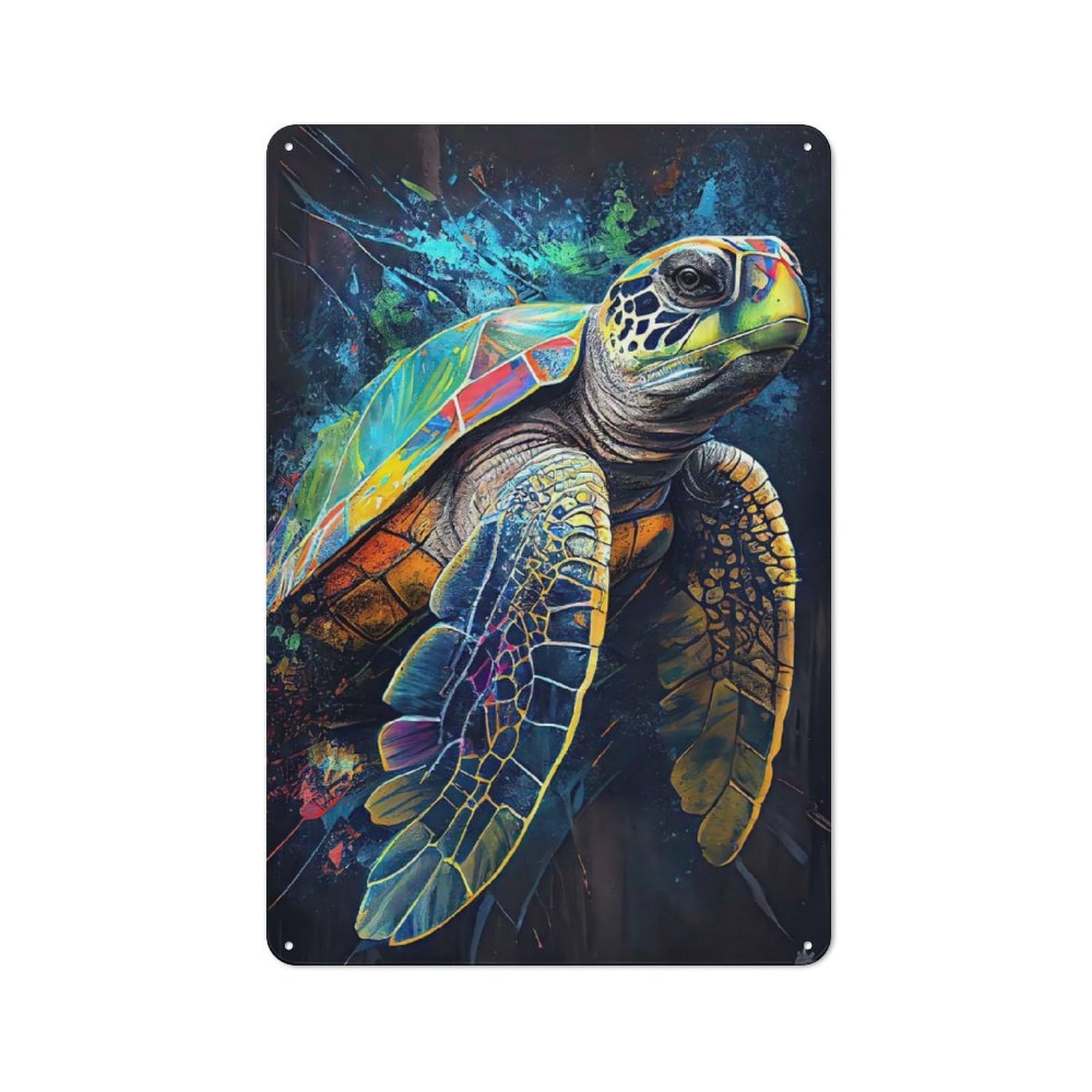 Junmoney The Patient Turtle Metal Sign 30X20cm With For Garage Wall, Vintage Decor, Winter Wall Decor For People Furnishing A Garage