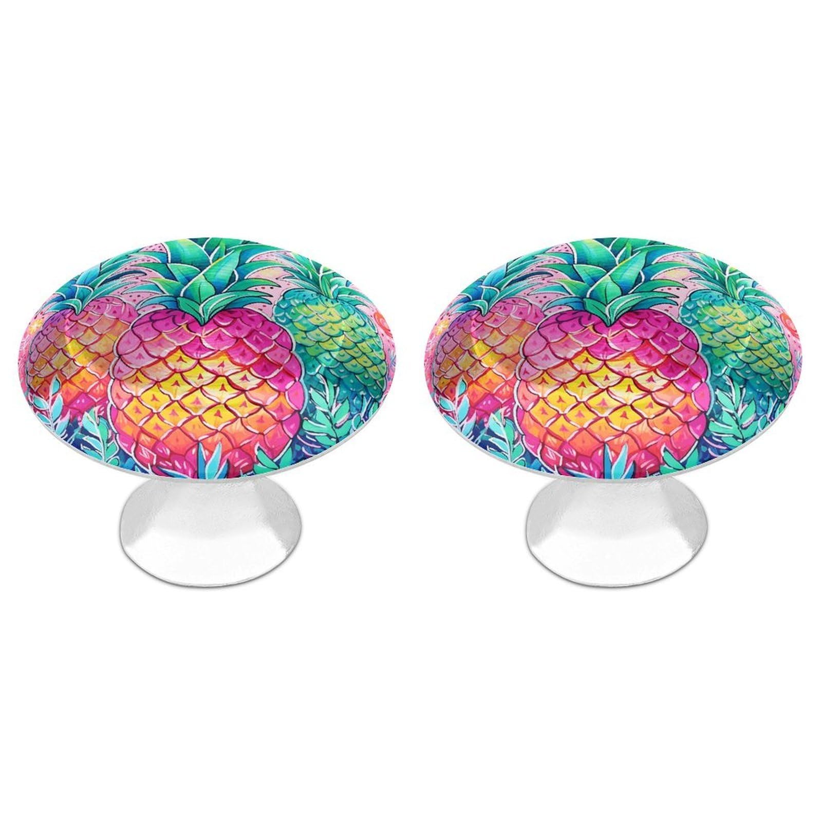 Ntvowpzo Color-1 Cabinet Handles Round Drawer Pulls Three Big Pineapples Dresser Knobs For Cabinets And Drawers Handle For Bathroom Cupboard Drawers Cabinet Pulls For Kitchen Door