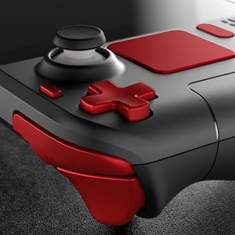 eXtremeRate Scarlet Red Replacement Full Set Buttons for Steam Deck, DIY Custom ABXY D-pad Trackpad Bumpers Triggers Buttons Screwdriver Tool for Steam Deck LCD Handheld Console - Console NOT Included