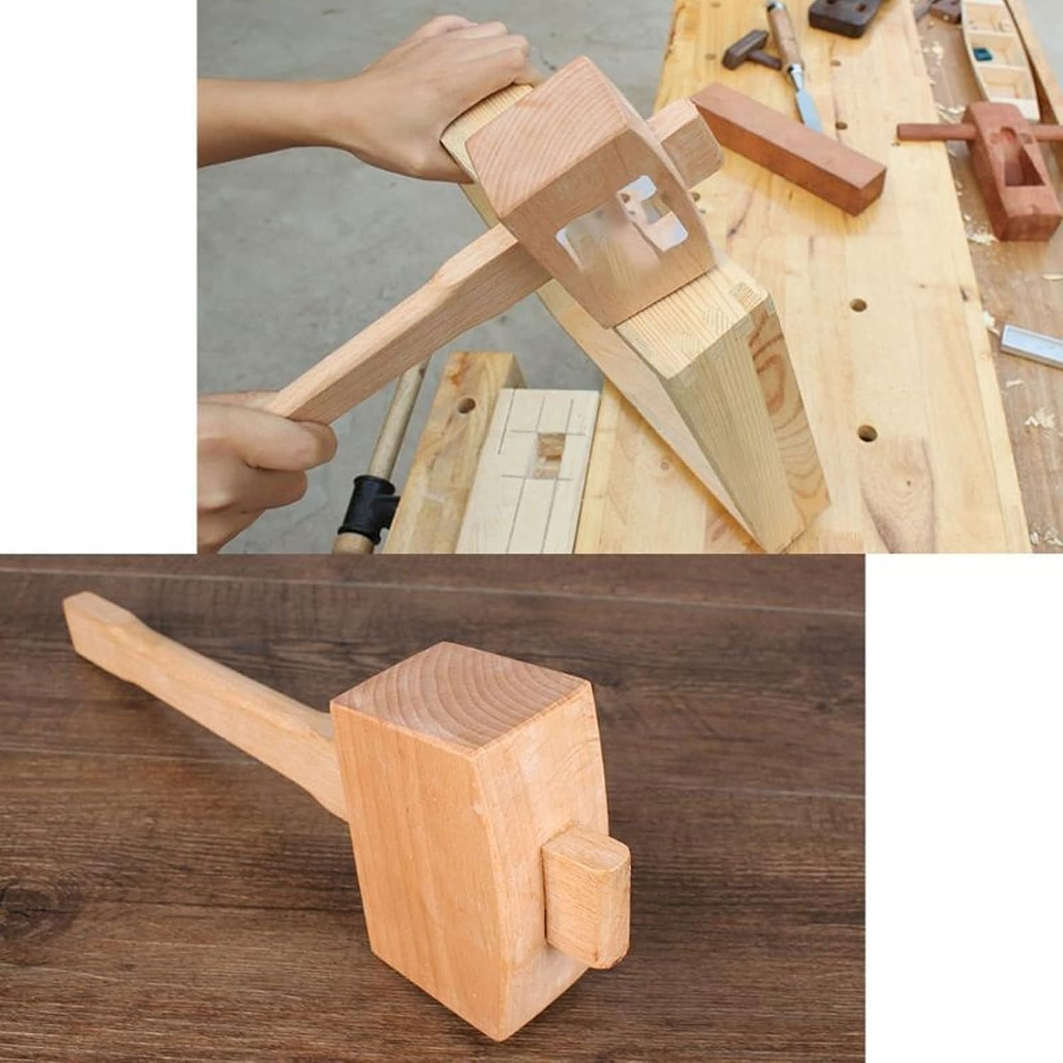 INLIMA Hammer Quality Beech Solid Carpenter Wood Wooden Mallet Hammer Handle Woodworking Tool Drop Shipping