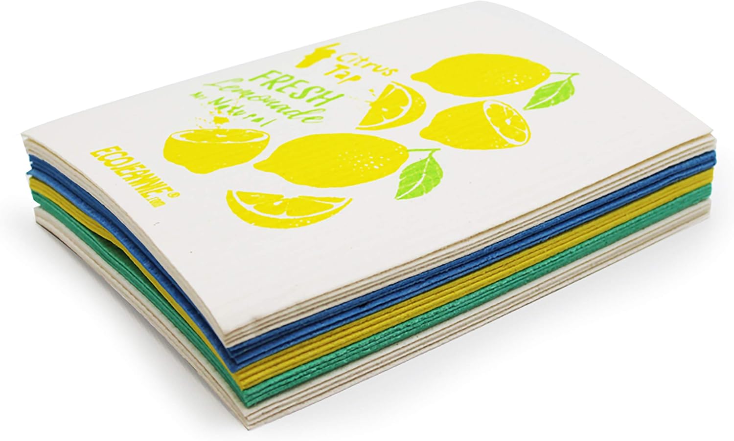 (20 Pack) EcoJeannie Eco-Friendly Reusable German Cleaning Cloth 100% Biodegradable Cellulose Sponge Cloths, Kitchen Cloths, GMO-Free- Made in Germany Packaged in P.R.C.