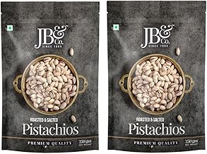 JB&CO Roasted and Salted California Pistachios, Premium Size pista, tasty, crunchy and delicious. Ziplock Pouch (500 g)