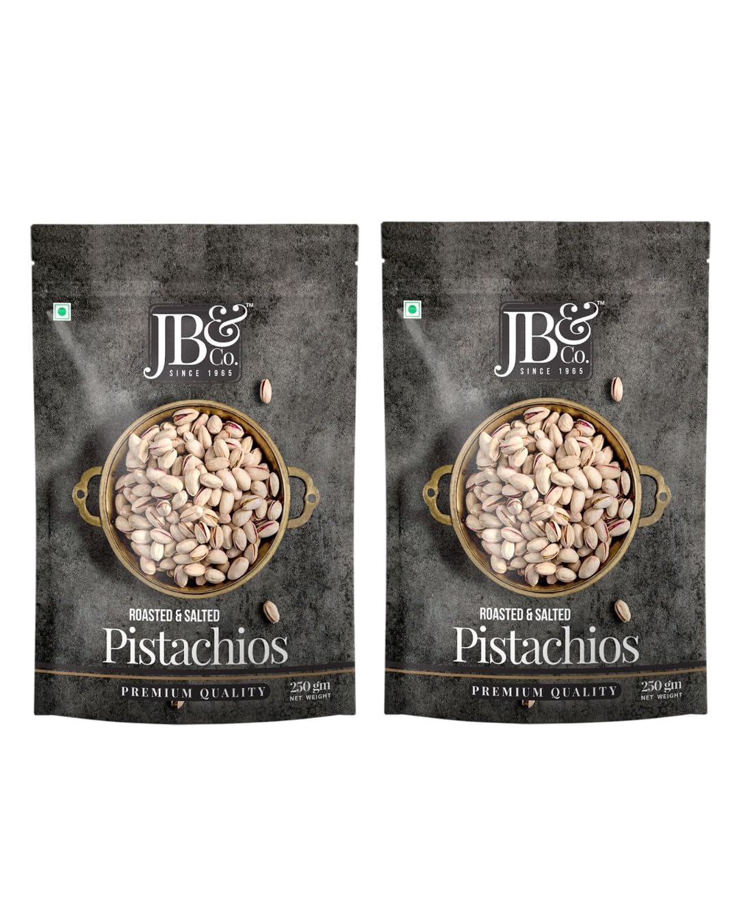 JB&CO Premium Roasted & Salted Pistachios (Pista) | Crunchy In-Shell California Nuts | High Protein Healthy Snack | Lightly Salted 500g (250gx2) JB&CO Premium Roasted & Salted Pistachios (Pista) | Crunchy In-Shell California Nuts | High Protein Healthy Snack | Lightly Salted 500g (250gx2)