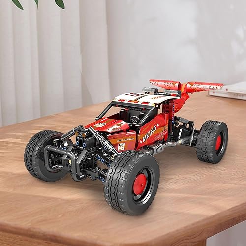 Miniatura 5 de Mould King 18019 RC Off-Road Building Car Toys, 708 piezas de bloques de construcción modelo de coche para escalada de huracanes con motores,