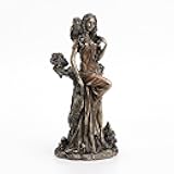 Blodeuwedd Celtic Goddess of Spring and Flowers Cold Cast Resin Antique Bronze Finish Statue