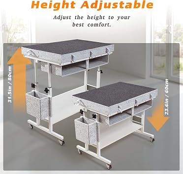 Tektalk 2000 Piece Foldable Felt Jigsaw Puzzle Table, Light Gray