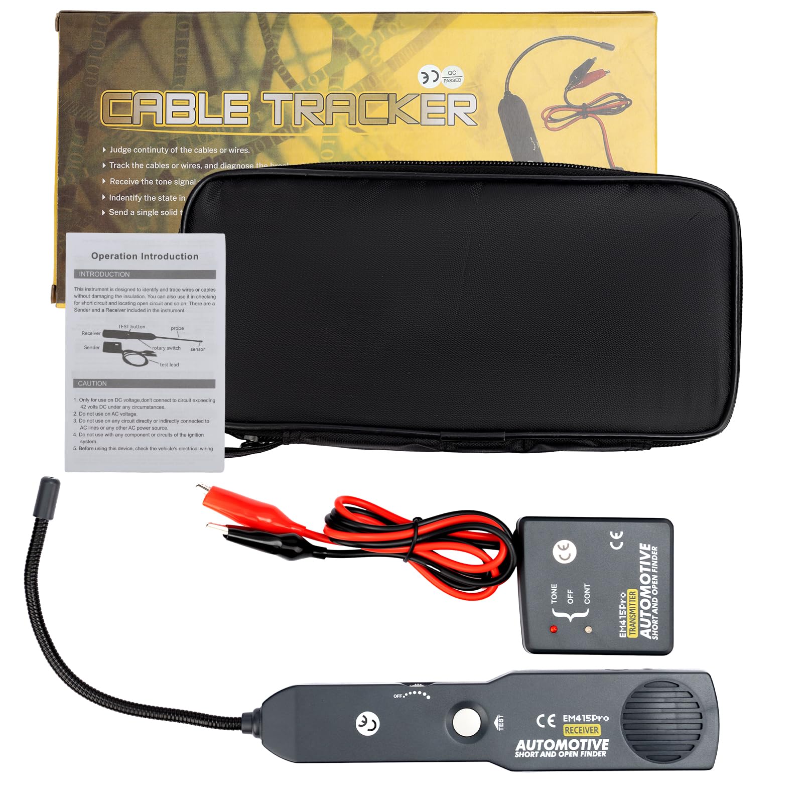 em415Pro Automotive Electrical Open&Short Finder Circuit Tester,Tone Generator Cable Wire Breaker Fault Finder,DC Less Than 42V Car Diagnostic,Father's Day Gift