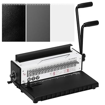 generic Wire Binding Machine Punch 15 Sheets/Bind 130 Sheets Iron Ring A4 Paper Binder Tool 34-Hole Manual Punching Machine for Home & O