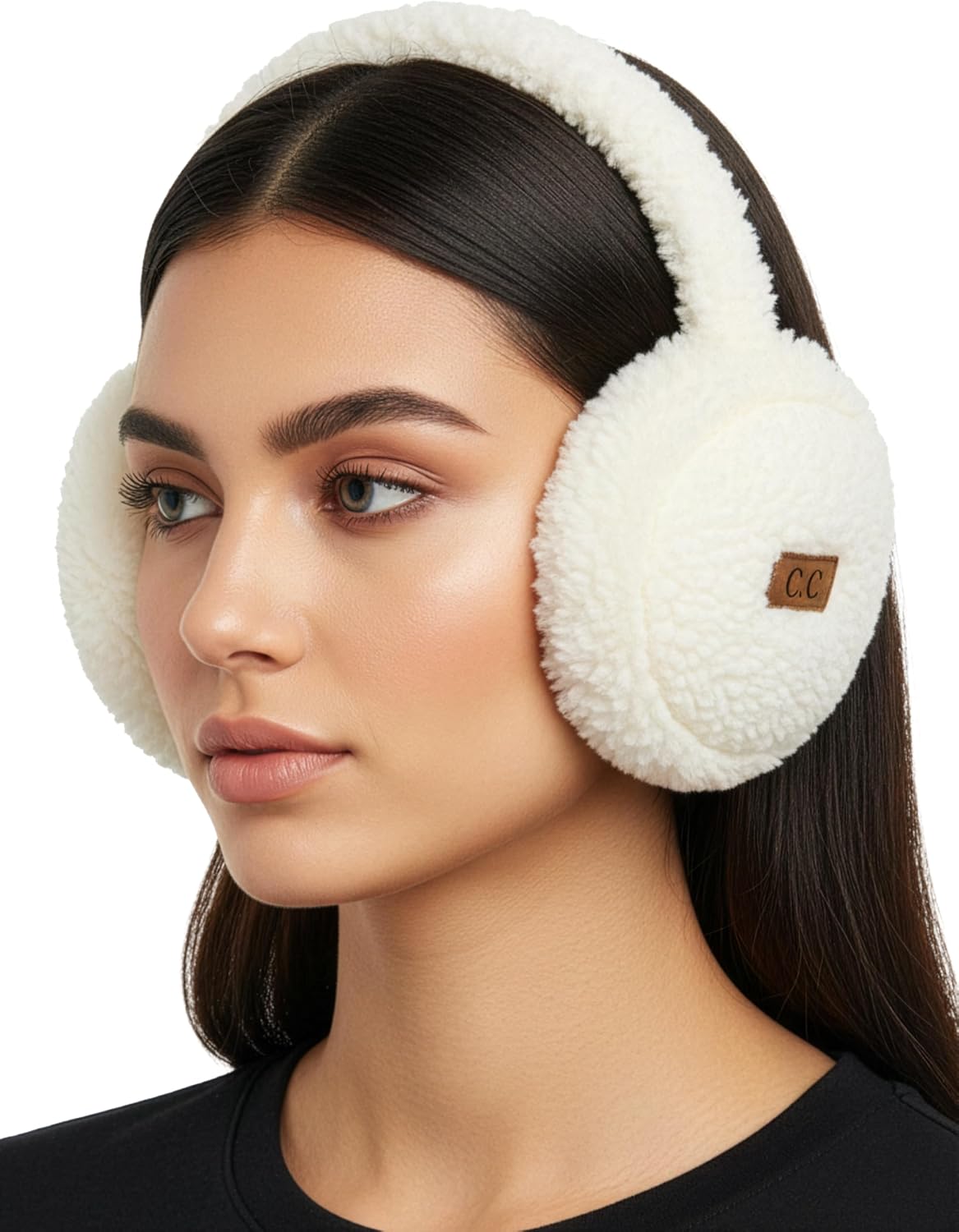 Funky Junque Women’s Winter Earmuffs - Sherpa & Suede