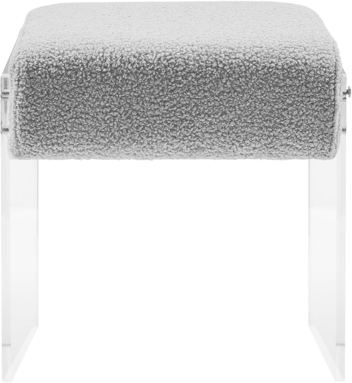 Modern Minimalist Acrylic Leg Stool Chair, Multifunctional Vanity Stool with Cushion, Foot Rest Ottoman for Makeup Room Living Room Bedroom (Gray)