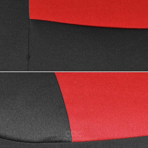 Miniatura 8 de Fundas de asiento de polietileno con alfombrillas de goma de doble acento Negro  rojo