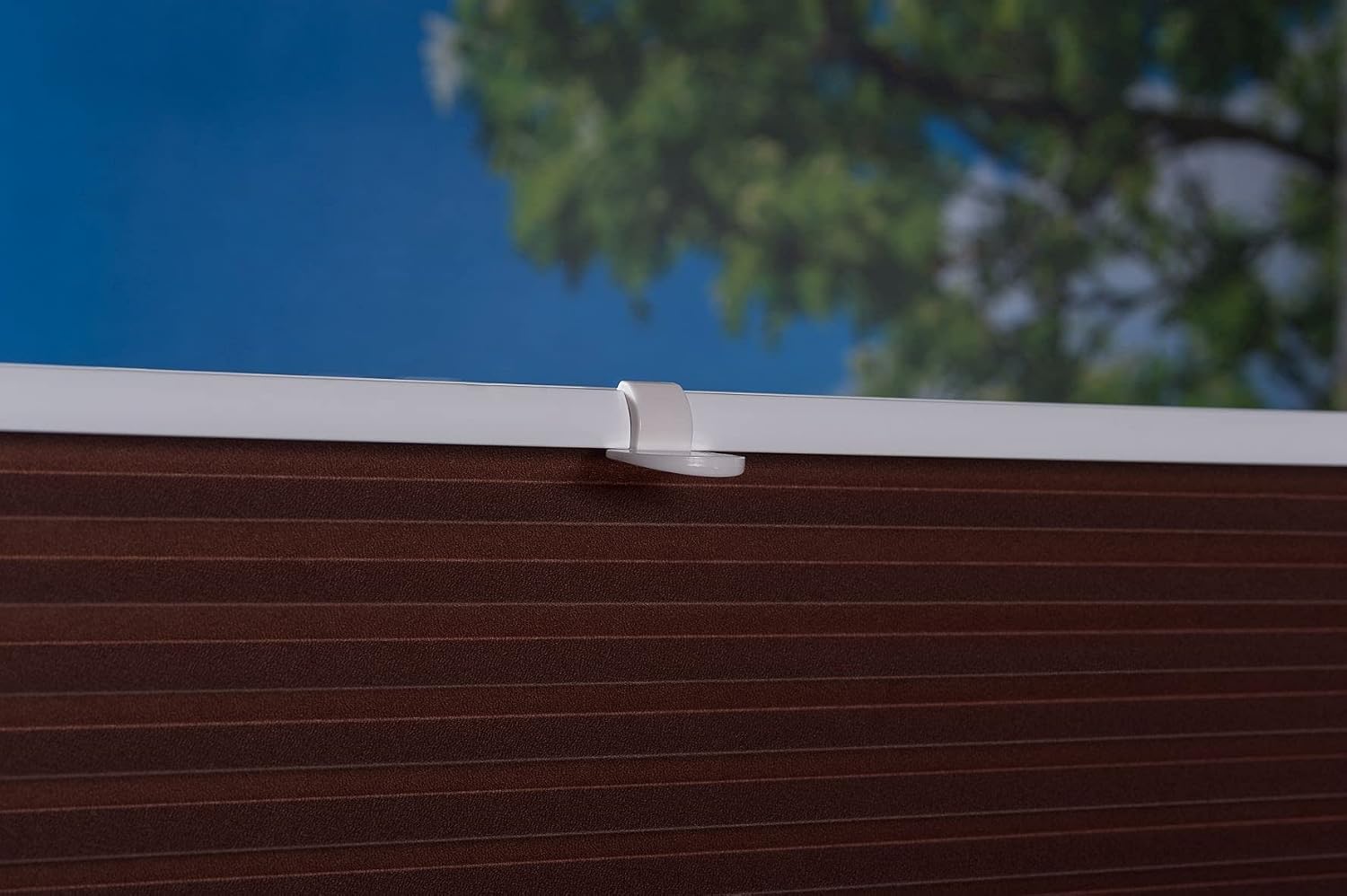 Klemmfix Pleated Blind, Brown, 80 x 210 (B x L)