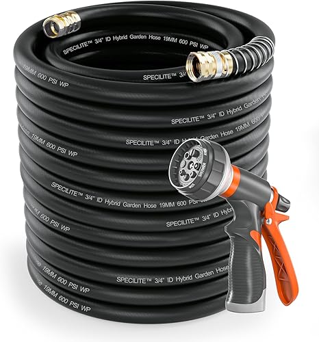 Miniatura 19 de SPECILITE Manguera de agua para jardín de 15 pies x 5/8 pulgadas, extensión de tubería líder de servicio pesado, flexible, liviana, sin dobleces