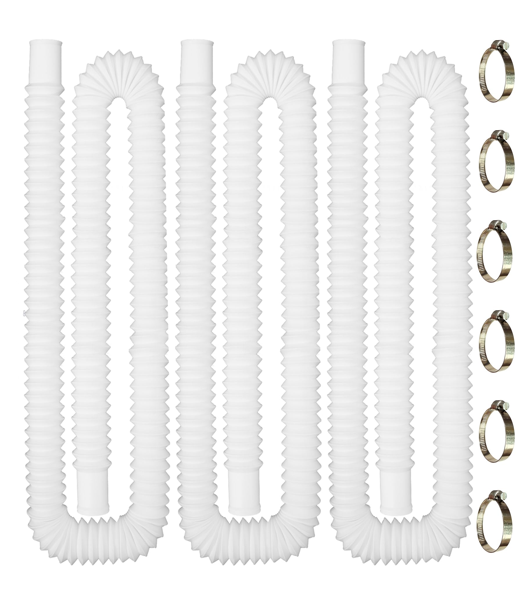 Photo 1 of 1.5 Inch Pool Hoses for Above Ground Pools, 1 1/2 Pool Hose, Pool Filter Pump Hoses, with 6 Metal Clamps, 3 Packs