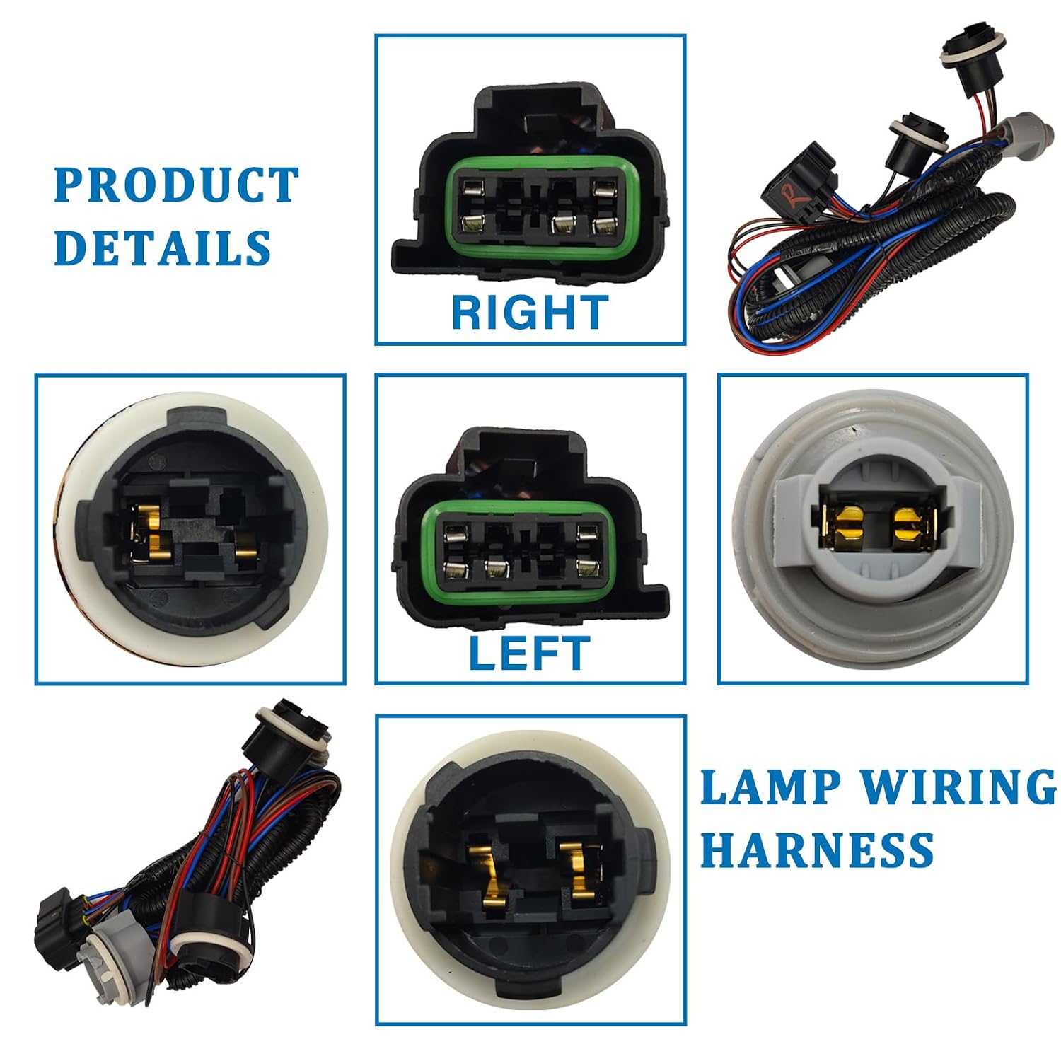 Driver & Passenger Side Tail Lamp Wiring Harness Compatible with Chevy Silverado 1500/1500HD 2500HD 3500 2003-2007, Replace 16531401 16531402
