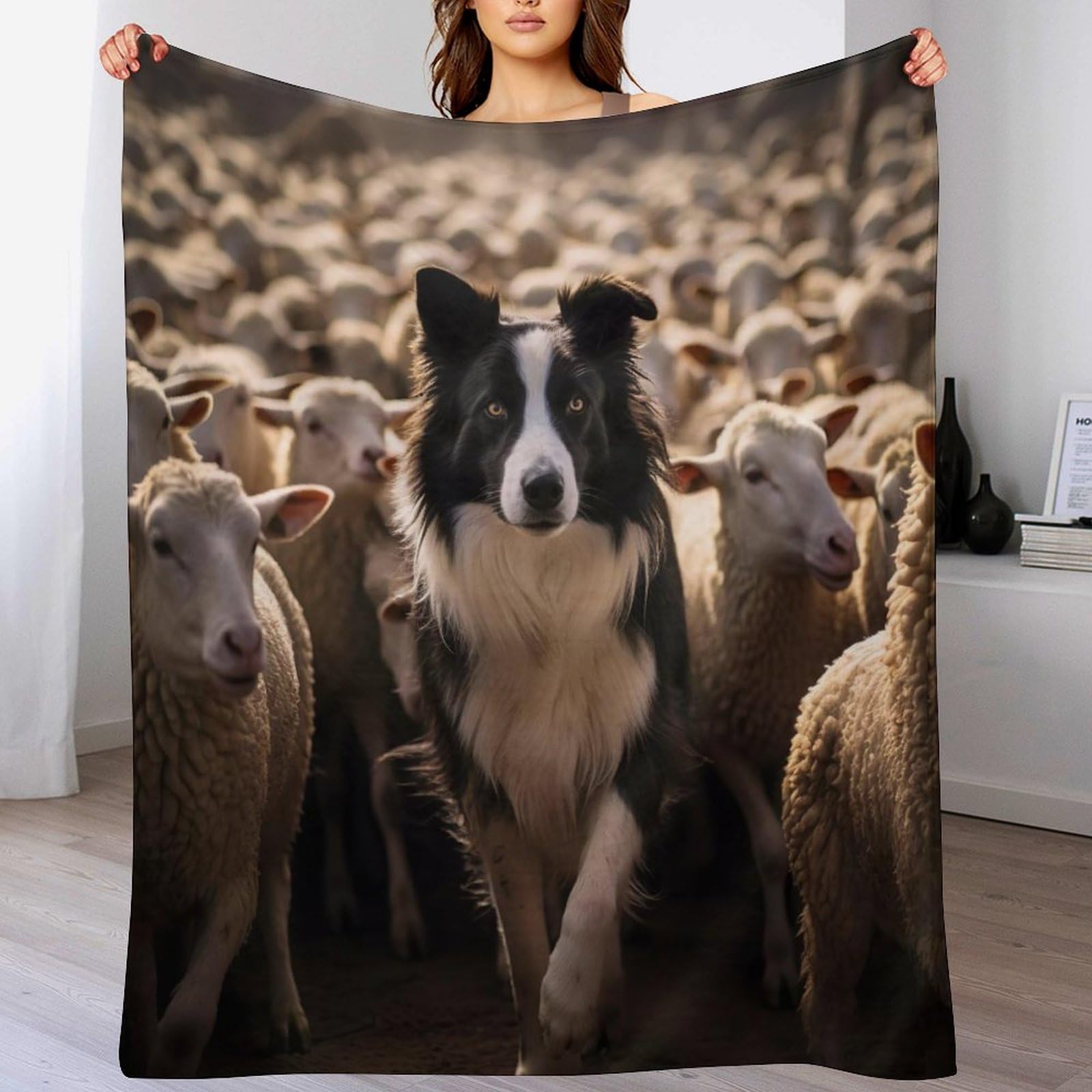Ggjjtt Boys Border Collie Throw Blanket For Bedroom Living Room, Soft Comfortable Bedding Sofa Throw For Girls, Flannel Blankets 130×180Cm