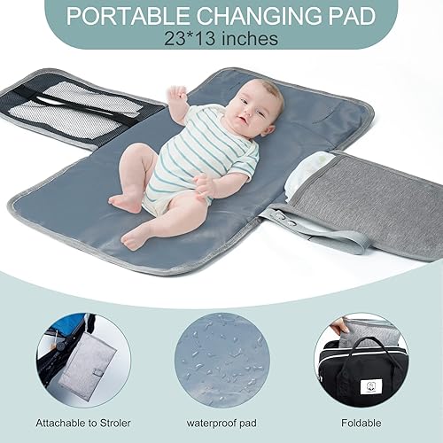 Miniatura 6 de Bolsa de pañales, Gris, Bolsa de pañales negra, caqui