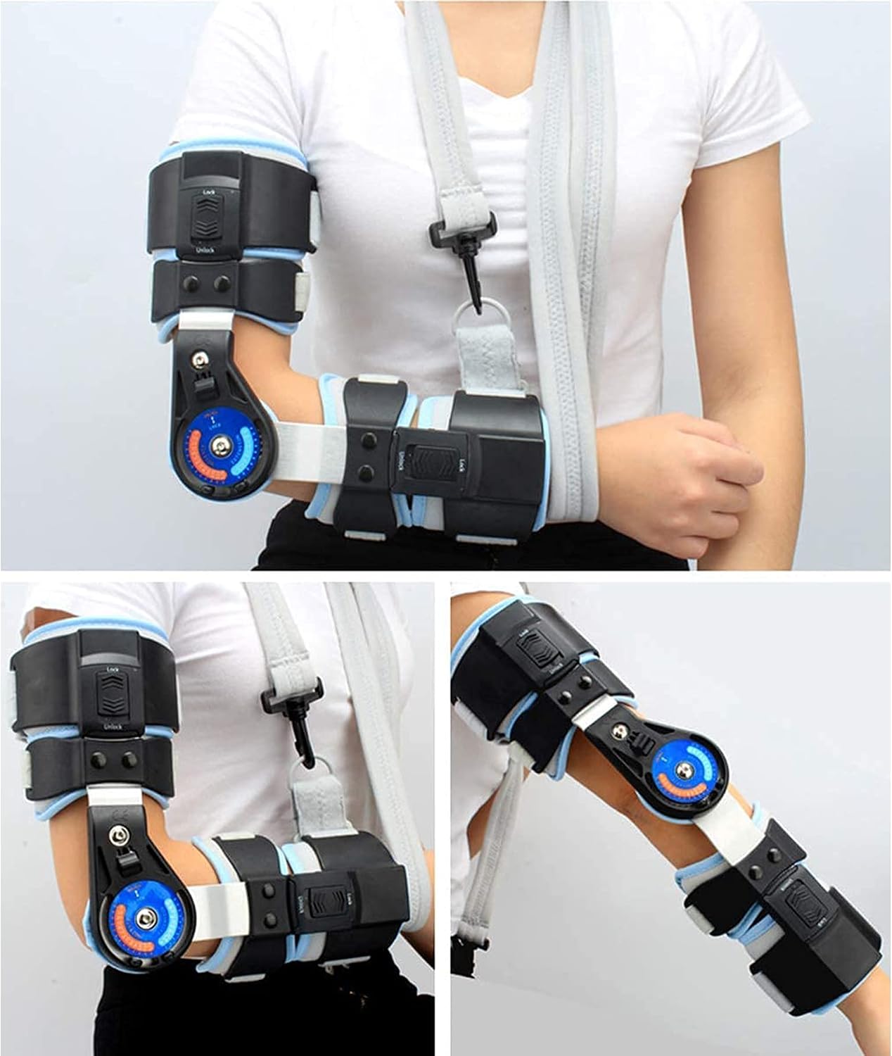 Elbow Hinged ROM Hinged Elbow Brace ​for Elbow Fracture Rehabilitation Hyperextended Elbow Prevention Cubital Tunnel Syndrome Recovery Support After Surgery Injury Recovery Support