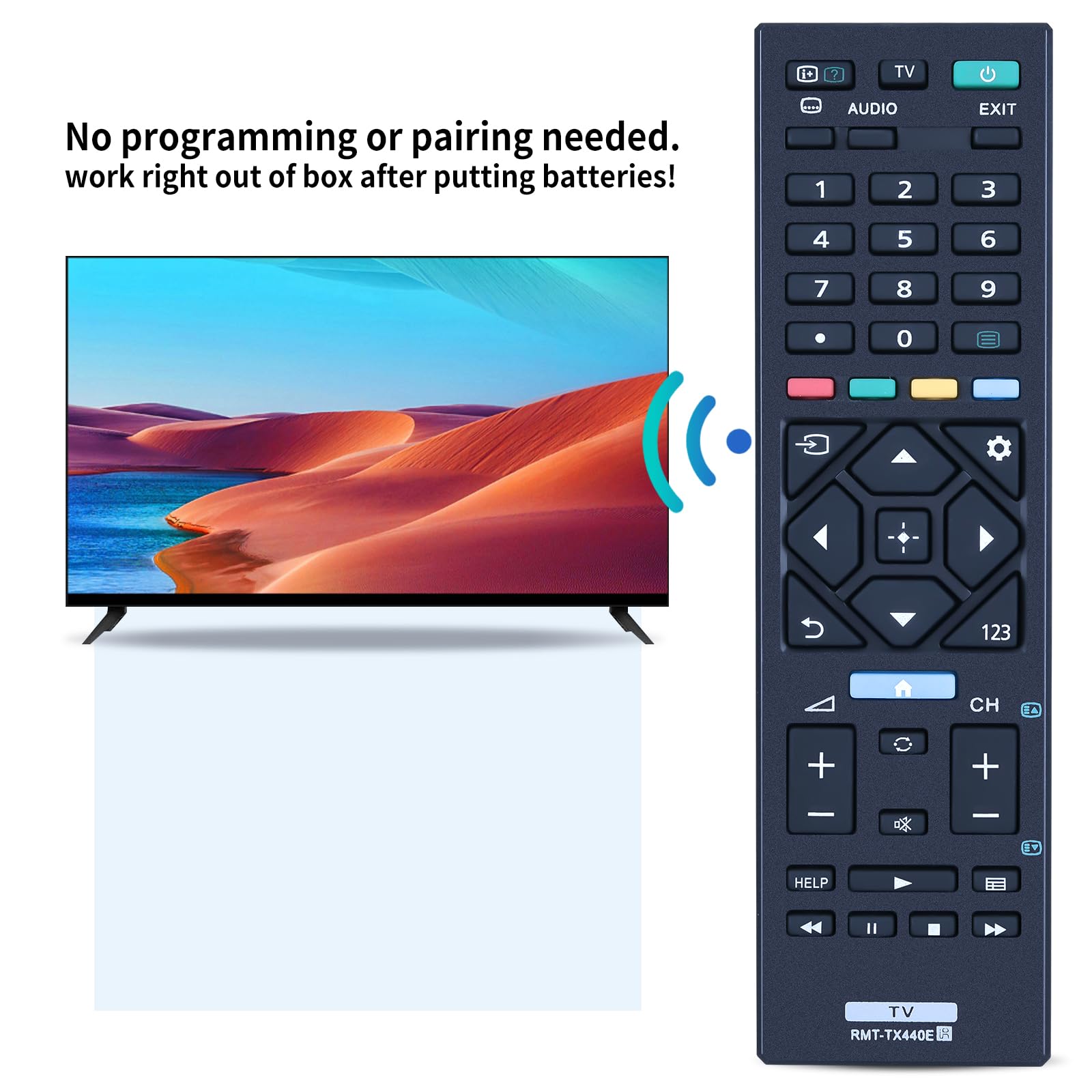 RMT TX440E VINABTY Sostituisci il telecomando per Sony KD 43X85K,KD 50X89K, KD 55X80K,KD 65X80L,KD 65X82K,KD 65X85K,KD 75X80K,KD 75X80L