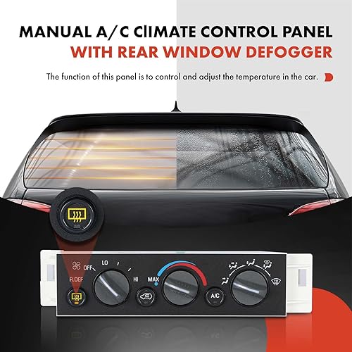 Miniatura 5 de A-Premium Módulo de panel de control de clima con calefactor AC con desempañador de ventana trasera compatible con vehículos Chevy, Cadillac y GMC -
