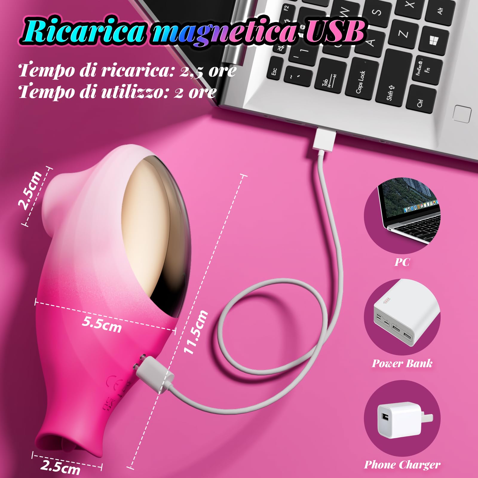 Vibratore per Donna Professionale Sextoys, 2-IN-1 Succhia Clitoride con 10 Modalità di Suzione e Leccamento, Controllo Tramite App, Stimolatore Clitorideo & Capezzoli, Regali Sex Toy per le Donne